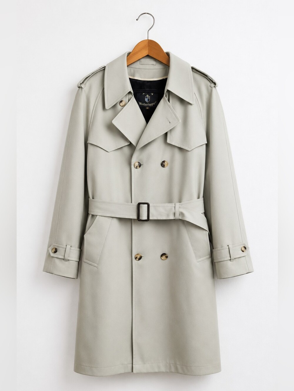 Vintage Botany Weather Topper Stone Sage Trench Coat Zip Out Faux Fur Liner 42R